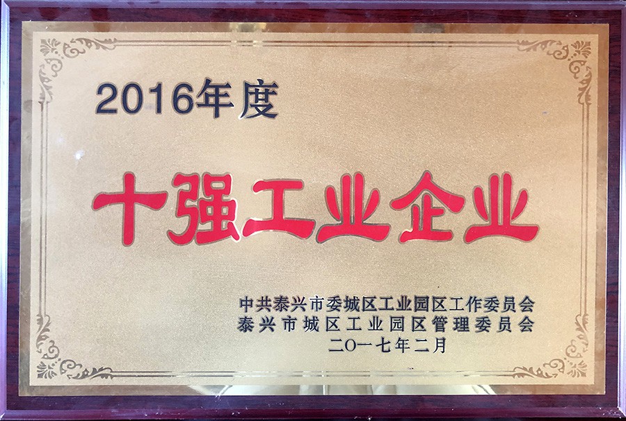 2016年度十强工业企业